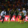 Cameroon&#39;s forward Vincent Aboubakar  celebrate afcon