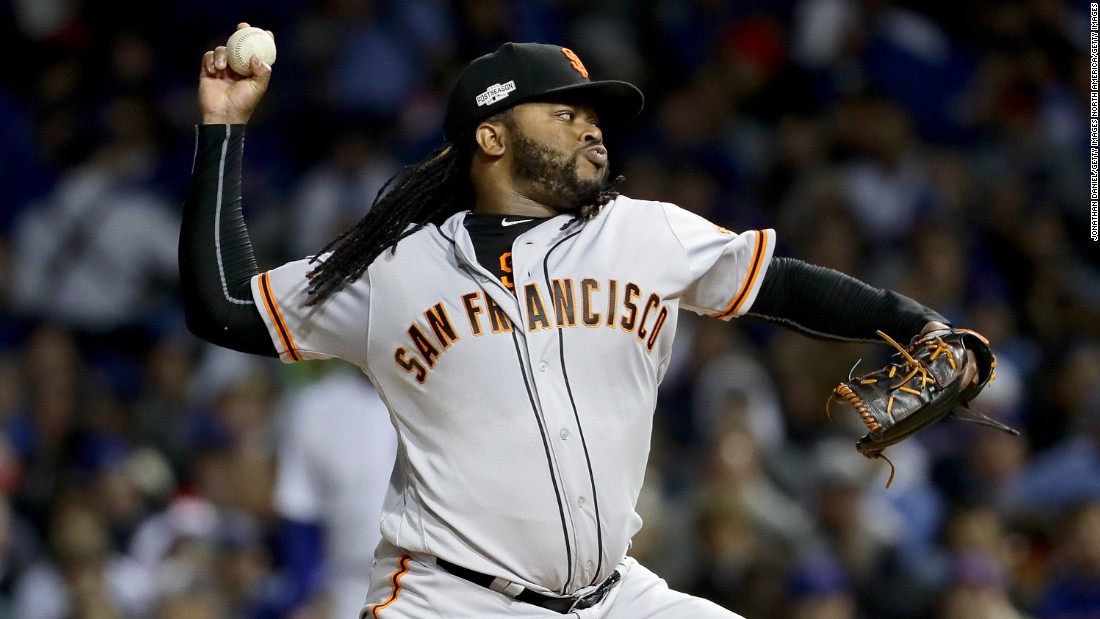 The San Francisco Giants&#39; right-hander is coming off an 18-5 season with a 2.79 ERA. In an era of controlled pitch counts, the 30-year-old Dominican is not afraid of a working his arm -- leading the MLB with five complete games last season. Cueto, who won a World Series with Kansas City in 2015, signed a six-year $130 million deal last season.