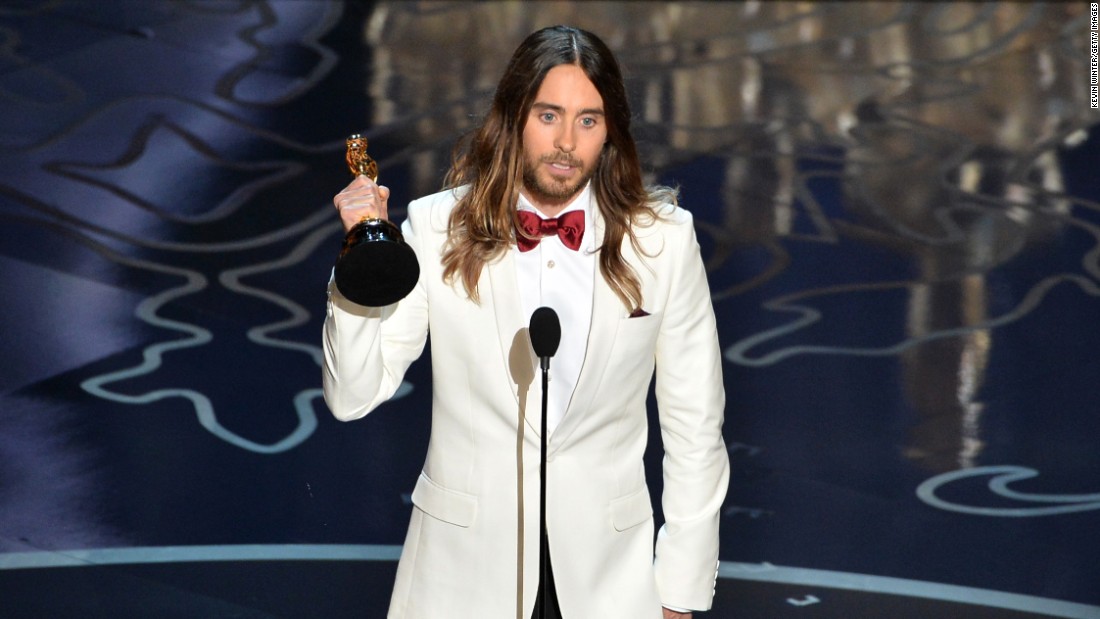 &quot;...This is for the 36 million people who have lost the battle to AIDS. And to those of you out there who have ever felt injustice because of who you are or who you love, tonight I stand here in front of the world with you and for you.&quot; -- Jared Leto, accepting the best actor in a supporting role award for his role in &quot;Dallas Buyers Club&quot; at the 86th Academy Awards on March 2, 2014 at the Dolby Theater