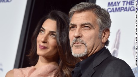 HOLLYWOOD, CA - OCTOBER 26:  Amal Alamuddin (L) and actor George Clooney attend the premiere of Warner Bros. Pictures&#39; &quot;Our Brand Is Crisis&quot; at TCL Chinese Theatre on October 26, 2015 in Hollywood, California.  (Photo by Kevin Winter/Getty Images)