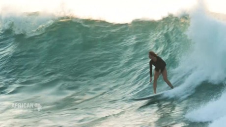 Catching waves with top-ranked African surfer