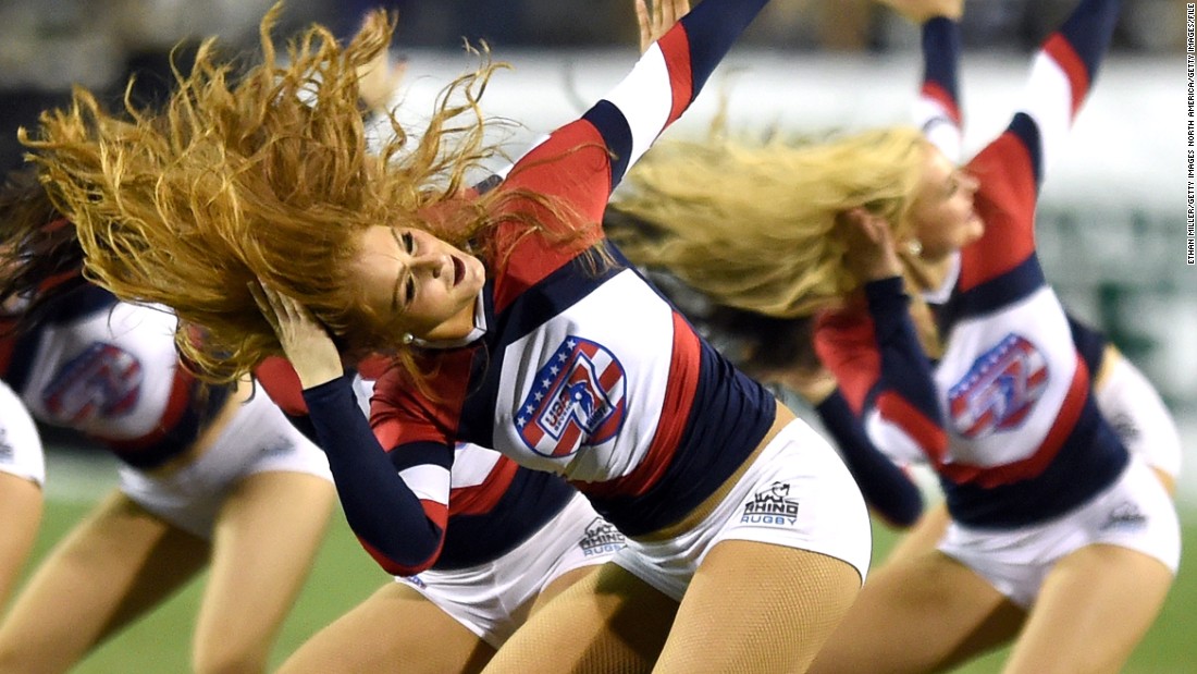 In common with rugby&#39;s US sports rivals, cheerleaders play a big part in the entertainment schedule at Vegas -- which over the years has included Cirque Du Soleil and fighter jets. Here members of the USA Sevens Sweethearts perform during the 2015 tournament.
