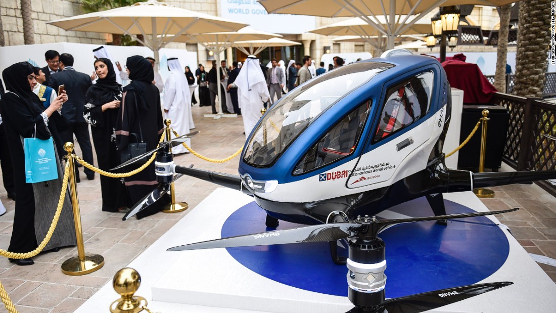 The model was on display at the World Government Summit 2017 in Dubai, where the partnership between the RTA and Chinese drone makers Ehang was announced.