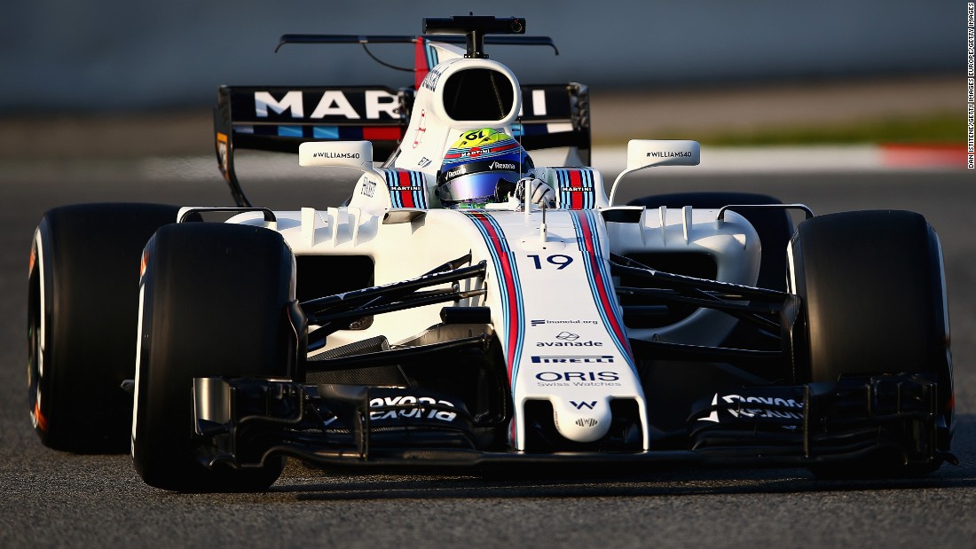 Felipe Massa, who came out of a brief retirement after Bottas joined Mercedes, drives Williams&#39; new FW40 on day one of winter testing at the Circuit de Catalunya in Montmelo, Spain. 