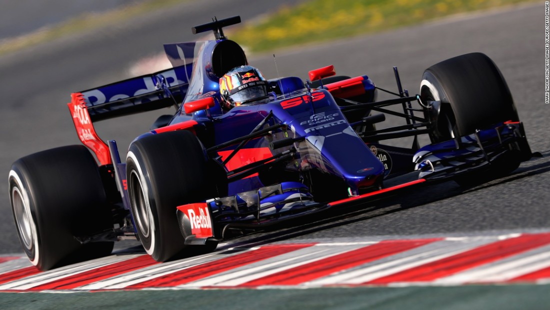 Red Bull&#39;s junior team Toro Rosso launched its new car the day before the start of winter testing. Spain&#39;s Carlos Sainz drives the STR12 at Circuit de Catalunya.