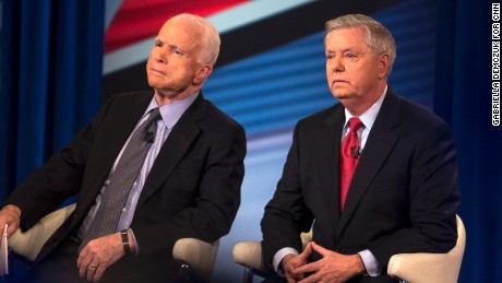 CNN town hall met US Sens. John McCain en Lindsey Graham op woensdag 1 maart. 