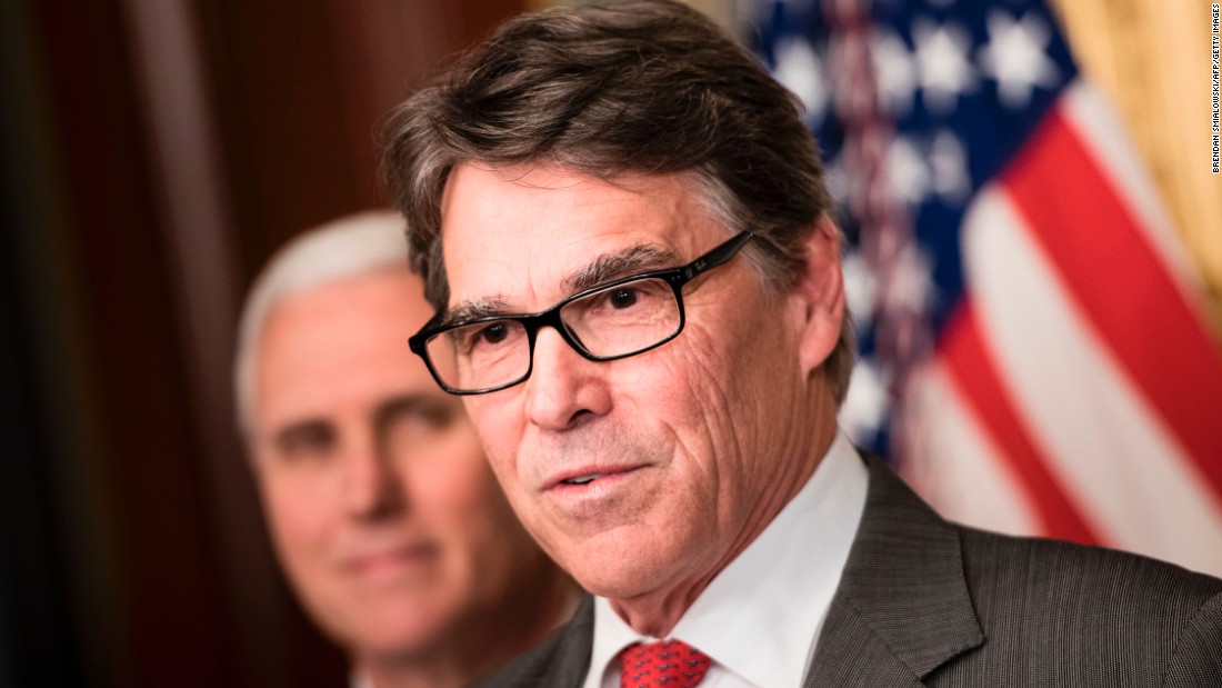 New Energy Secretary Rick Perry speaks at his swearing-in ceremony in Washington on Thursday, March 2. The former Texas governor &lt;a href=&quot;http://www.cnn.com/2017/03/02/politics/ben-carson-confirmed-as-hud-secretary/&quot; target=&quot;_blank&quot;&gt;was confirmed&lt;/a&gt; by a Senate vote of 62-37.