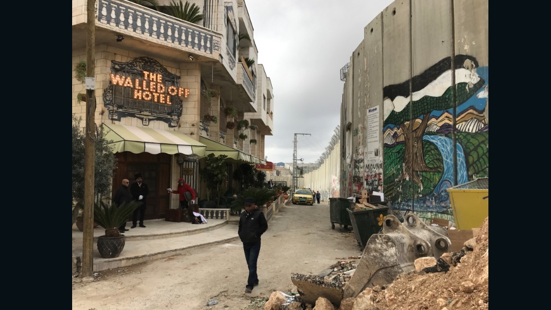 In March, Banksy revealed a large-scale installation in Bethlehem. Titled the Walled Off Hotel, the interactive artwork features nine guest rooms and a presidential suite. 