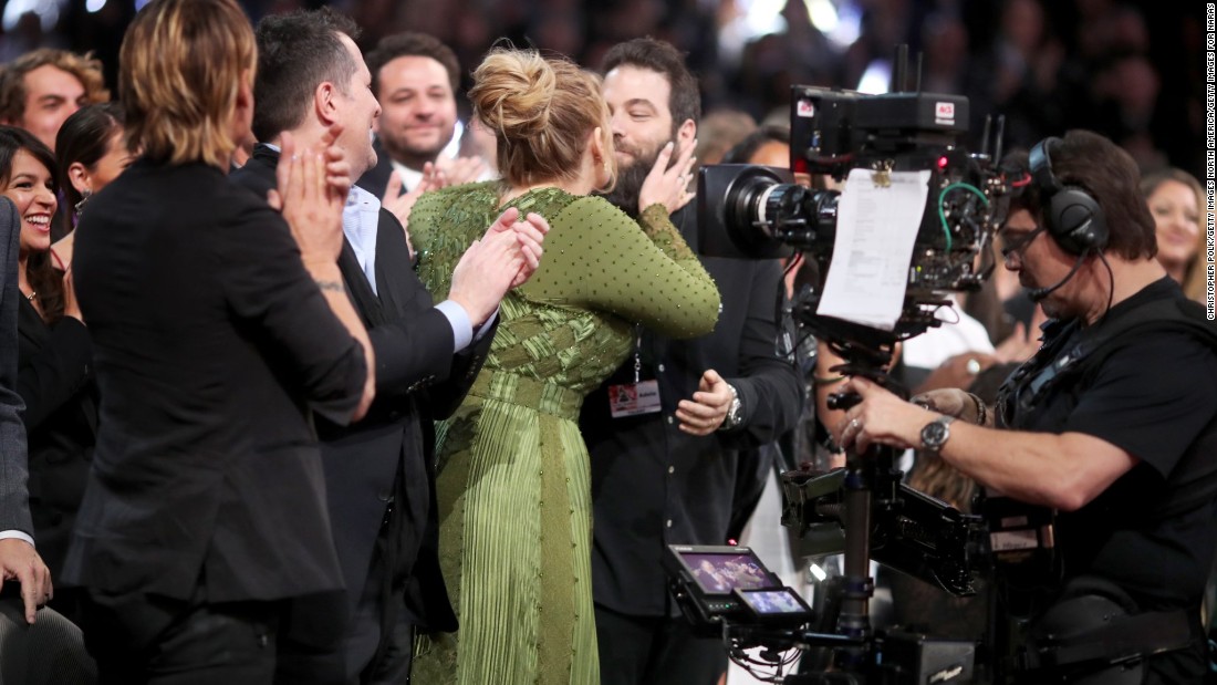 Singer Adele kisses Simon Konecki during the Grammy Awards in February 2017. Adele  confirmed during a concert in Brisbane, Australia, that she and Konecki are married. 