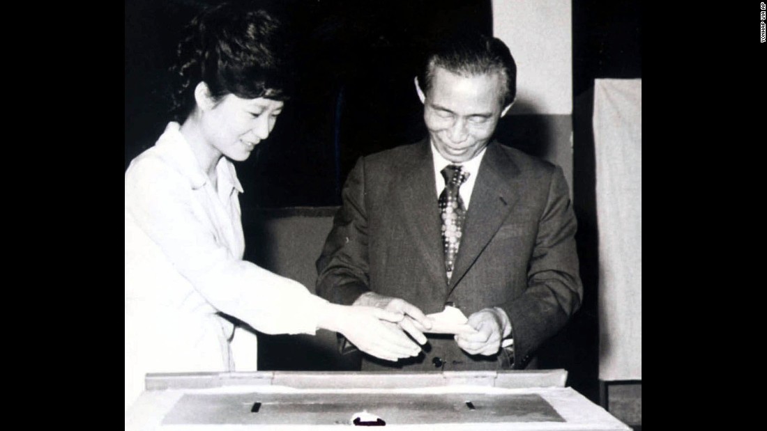Park casts a ballot with her father, who was assassinated by his own security chief in 1979. After the loss of her father, Park withdrew from the public sphere, living what she described as &quot;a very normal life.&quot;