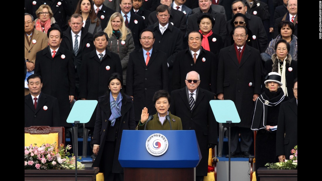 Park was sworn in as South Korea&#39;s first female president in February 2013.