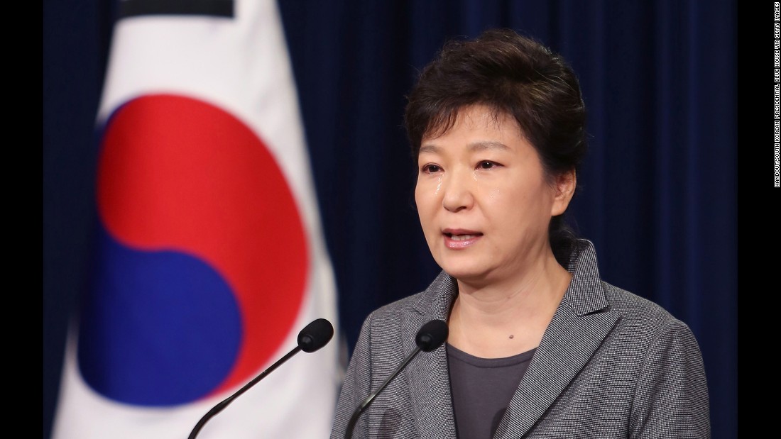 Park sheds tears as she addresses the nation on the &lt;a href=&quot;http://www.cnn.com/2016/04/14/asia/sewol-recovery-plan/&quot;&gt;Sewol ferry disaster&lt;/a&gt; in May 2014. Park was criticized for her handling of the tragedy as it became apparent during the investigation that the ferry&#39;s sinking was a man-made disaster.