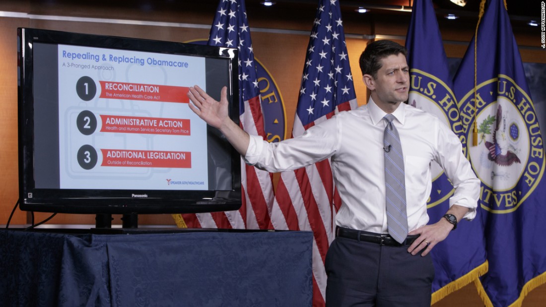 During a news conference on Thursday, March 9, House Speaker Paul Ryan uses charts and graphs to &lt;a href=&quot;http://www.cnn.com/2017/03/09/politics/paul-ryans-ted-talk-obamacare-repeal/index.html&quot; target=&quot;_blank&quot;&gt;make his case&lt;/a&gt; for a health care bill introduced by top House Republicans. White House and Republican congressional leaders &lt;a href=&quot;http://www.cnn.com/2017/03/08/politics/house-health-care-markup/index.html&quot; target=&quot;_blank&quot;&gt;sought to fast-track the legislation&lt;/a&gt; through Congress, but Democrats have promised at least 100 amendments. The bill has also &lt;a href=&quot;http://www.cnn.com/2017/03/09/politics/obamacare-republicans-trumpcare-ryancare/&quot; target=&quot;_blank&quot;&gt;met fierce resistance from some conservatives&lt;/a&gt; in the lower chamber.