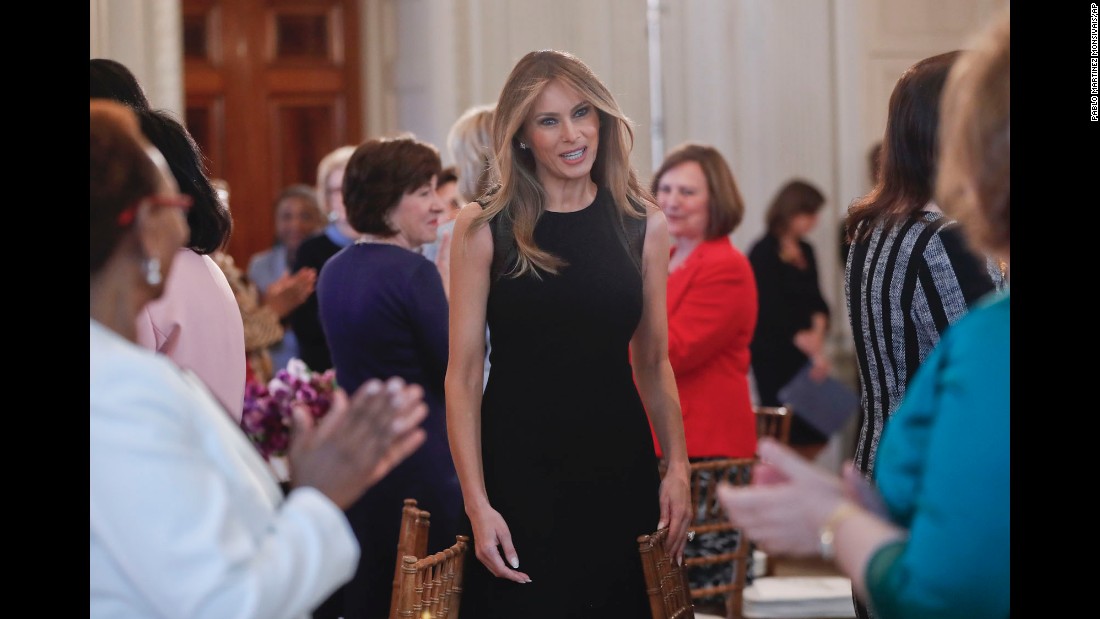 Melania Trump, the first lady of the United States, hosts a White House luncheon for &lt;a href=&quot;http://www.cnn.com/2017/03/08/world/gallery/international-womens-day-marches-2017/index.html&quot; target=&quot;_blank&quot;&gt;International Women&#39;s Day&lt;/a&gt; on Wednesday, March 8.