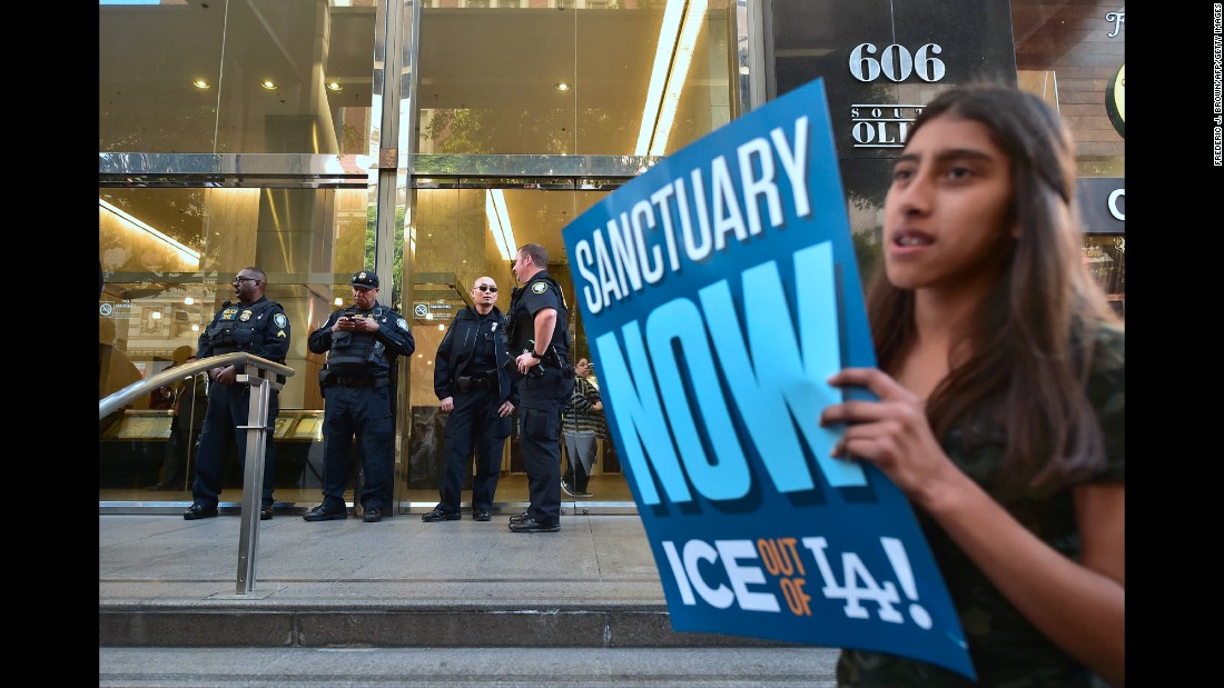 Protesters gather outside the Los Angeles Immigration Court building after a rally on Monday, March 6. The rally was held a few days after &lt;a href=&quot;http://www.cnn.com/2017/03/03/us/california-father-ice-arrest-trnd/&quot; target=&quot;_blank&quot;&gt;the arrest of Romulo Avelica-Gonzalez,&lt;/a&gt; an undocumented immigrant who was detained by immigration agents as he drove his teenage daughter to school. Immigration and Customs Enforcement said in a statement that he was arrested because he has &quot;multiple prior criminal convictions, including a DUI in 2009, as well an outstanding order of removal dating back to 2014.&quot; Since President Trump&#39;s inauguration, scores of unauthorized immigrants have been detained and deported under his administration&#39;s hard-line immigration stand.