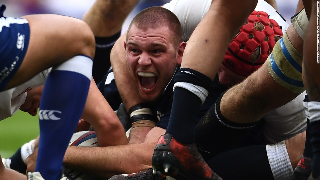 At last Gordon Reid gave Scotland cause for celebration after going over for a try.