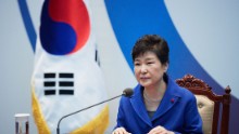 SEOUL, SOUTH KOREA - DECEMBER 09:  In this handout photo released by the South Korean Presidential Blue House, South Korea&#39;s President Park Geun-Hye attends the emergency cabinet meeting at the presidential office on December 9, 2016 in Seoul, South Korea. The South Korean National Assembly voted for an impeachment motion at its plenary session, which will set up the rare impeachment trial for President Park over the accusation of corruption involving Park and her long time confidante.  (Photo by South Korean Presidential Blue House via Getty Images)