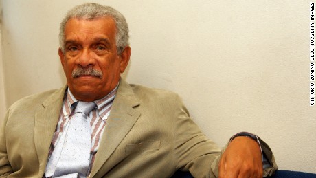Poet Derek Walcott, here in Italy in 2008, was called a &quot;true son&quot; of St. Lucia.