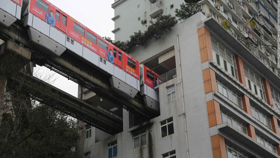 Chongqing train comes to you in this building | CNN Travel