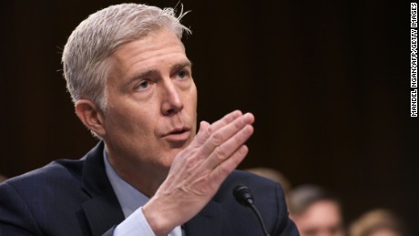 Neil M. Gorsuch testifies before the Senate Judiciary Committee on his nomination to be an associate justice of the US Supreme Court during a hearing in the Hart Senate Office Building in Washington, DC on March 21, 2017. 