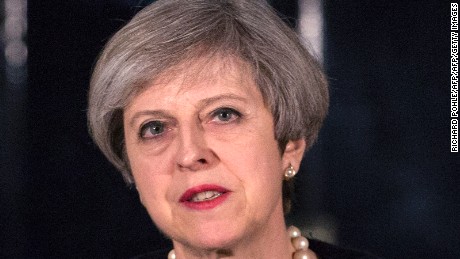 British Prime Minister Theresa May speaks outside 10 Downing Street in central London on March 22, 2017, following the terror incident in Parliament earlier today.
Britain will not change its terrorism threat level despite an attack in London on Wednesday which left three people and the assailant dead, Prime Minister Theresa May said. Three people were killed in a &quot;terrorist&quot; attack in the heart of London Wednesday when a man mowed down pedestrians on a bridge, then stabbed a police officer outside parliament before being shot dead. / AFP PHOTO / POOL / RICHARD POHLE        (Photo credit should read RICHARD POHLE/AFP/Getty Images)