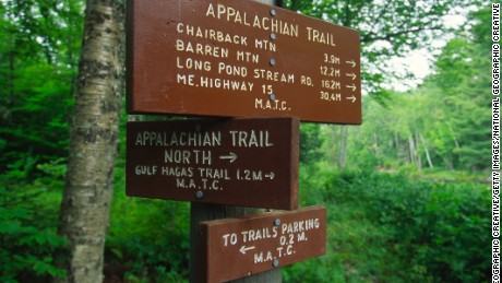 Signs along the Appalachian Trail.