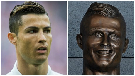 Ronaldo bust draws mirth at airport unveiling