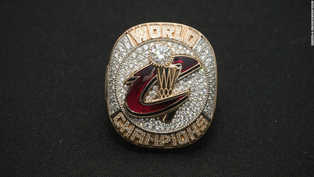 In 2016, the Cleveland Cavaliers celebrated their first NBA championship with this ring featuring the team logo.