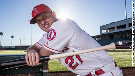 Mike Trout of the Los Angeles Angels in 2017.