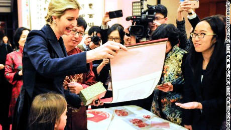 Ivanka Trump attends the Chinese Embassy&#39;s New Year reception in 2017. 