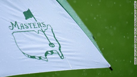 Rain falls this week during a practice round before the Masters Tournament&#39;s start in Augusta, Georgia.