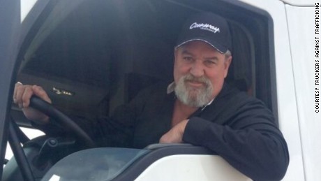 Truck driver, Kevin Kimmel regularly speaks to other truckers about his experience of finding a trafficking victim.