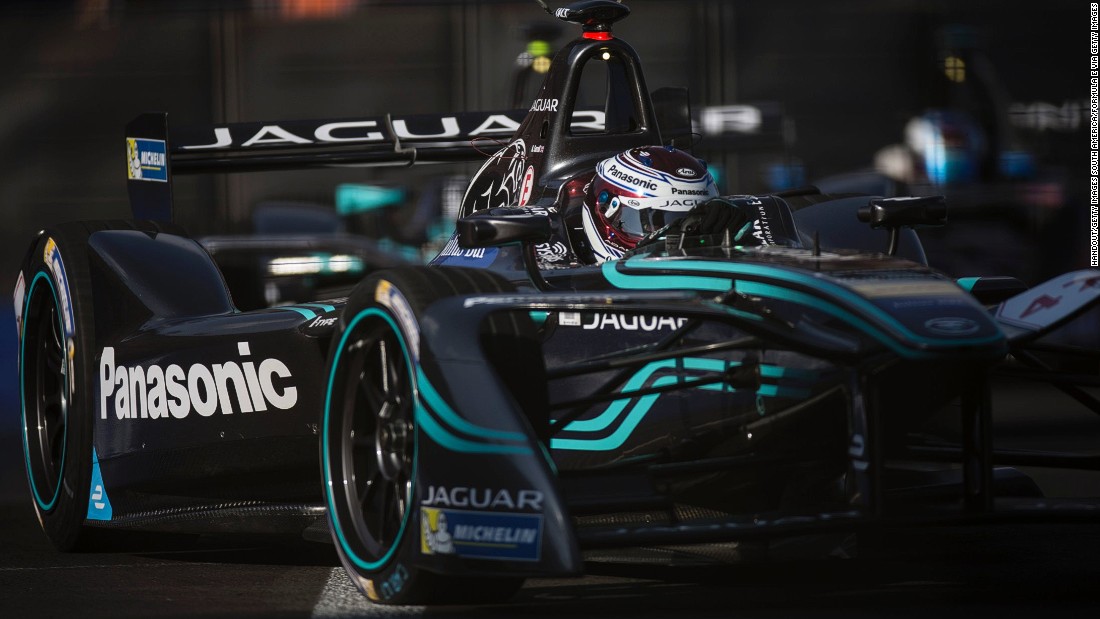 Jaguar Racing drivers Adam Carroll (pictured) and Mitch Evans also gained their first points in Formula E. Evans came home fourth while Northern Irishman Carroll was eighth. 