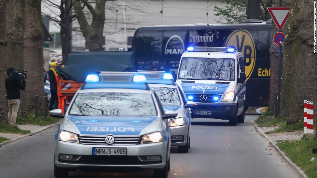 There was heavy police presence in the city and Dortmund&#39;s team coach was escorted by police as it arrived for the rescheduled match.
