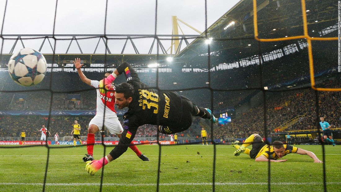 From bad to worse. Dortmund&#39;s Sven Bender scored an own goal, heading Andrea Raggi&#39;s cross into his own net, as the German side fell 2-0 behind in the first half.