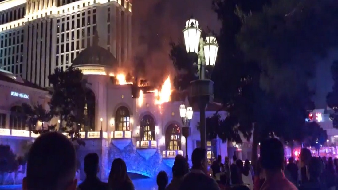 Bellagio Hotel and Casino catches fire CNN Video