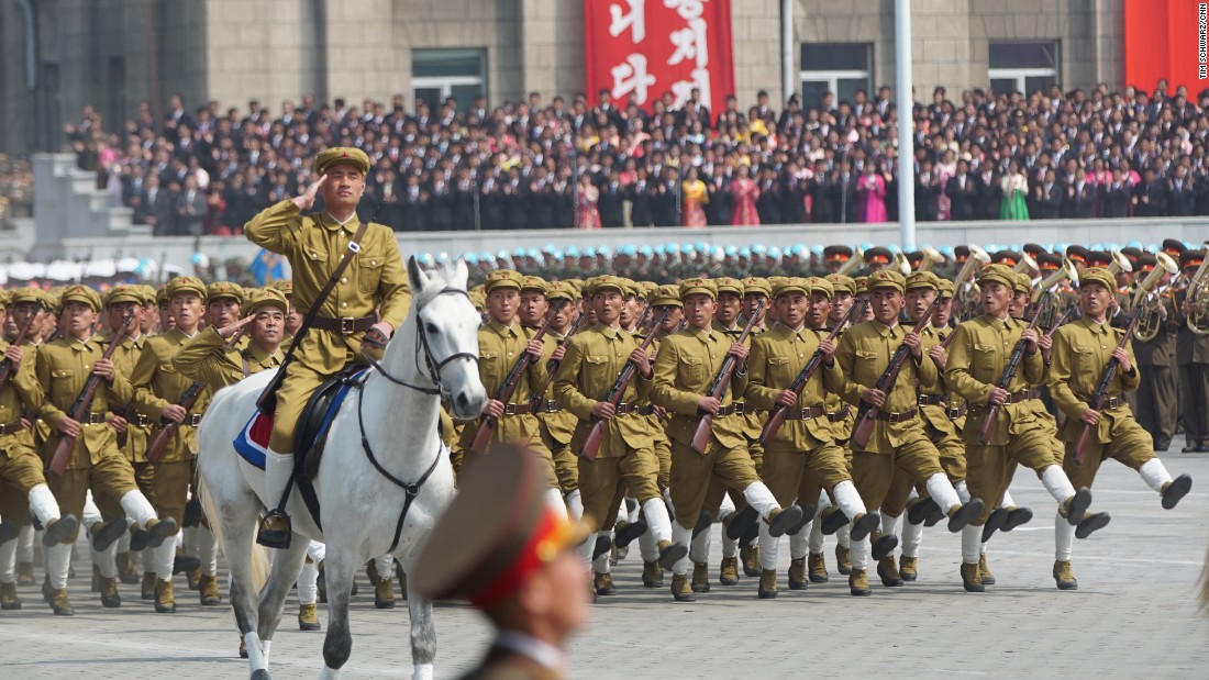 North Korean soldiers march on April 15, &lt;a href=&quot;http://edition.cnn.com/2017/04/14/asia/north-korea-day-of-the-sun/&quot; target=&quot;_blank&quot;&gt;as the nation marks the birth of its founder, Kim Il Sung,&lt;/a&gt; who is also the grandfather of current leader Kim Jong Un. 