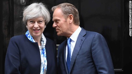 European Council President Donald Tusk (R) was said to have been dismayed at the reports.