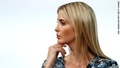First Daughter and Advisor to the US President Ivanka Trump attends the start of a panel discussion at the W20 women&#39;s empowerment summit sponsored by the Group of 20 major economic powers on April 25, 2017 in Berlin. 
On her first official trip as presidential adviser, Ivanka Trump appeared on a panel with high-powered guests, also including IMF chief Christine Lagarde and Queen Maxima of the Netherlands, on Women&#39;s Economic Empowerment and Entrepreneurship. / AFP PHOTO / Odd ANDERSEN        (Photo credit should read ODD ANDERSEN/AFP/Getty Images)