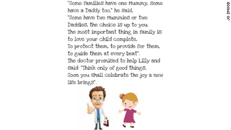 A page from the book Jo Zmood wrote for her son.