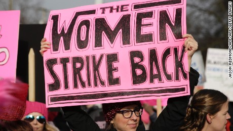 People gather at Judkins Park during the Women's March in Seattle, Washington on January 21, 2017. 