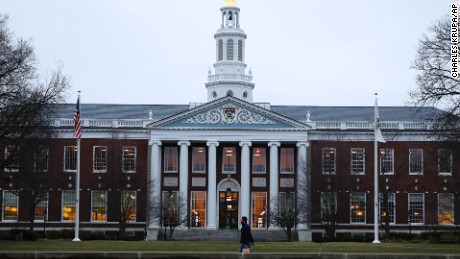 The Baker Library at the Harvard Business School on the campus of Harvard University in Cambridge, Mass., Tuesday, March 7, 2017. (AP Photo/Charles Krupa)

