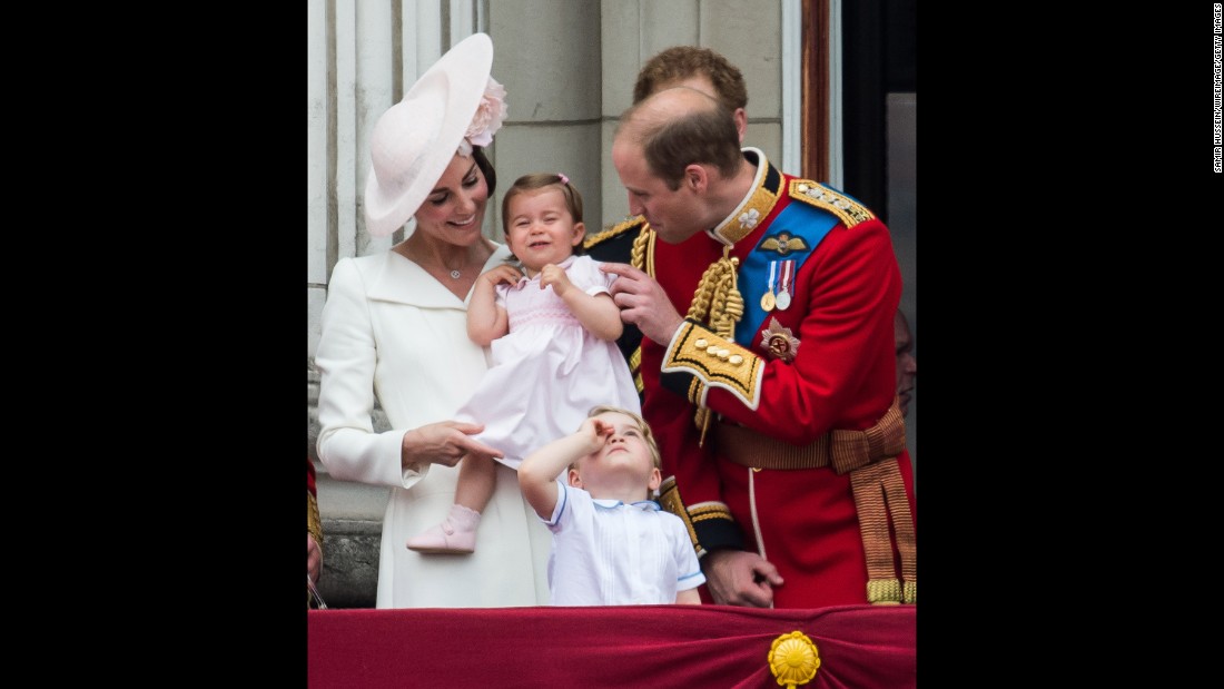 William and Catherine attend to Charlotte during &lt;a href=&quot;http://edition.cnn.com/2016/06/11/europe/queen-elizabeth-birthday-britain/index.html&quot; target=&quot;_blank&quot;&gt;celebrations&lt;/a&gt; marking the Queen&#39;s 90th birthday.