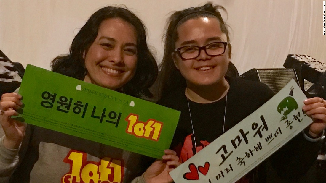 Shinee fans Ashley and Anna Matsumoto at the Los Angeles show