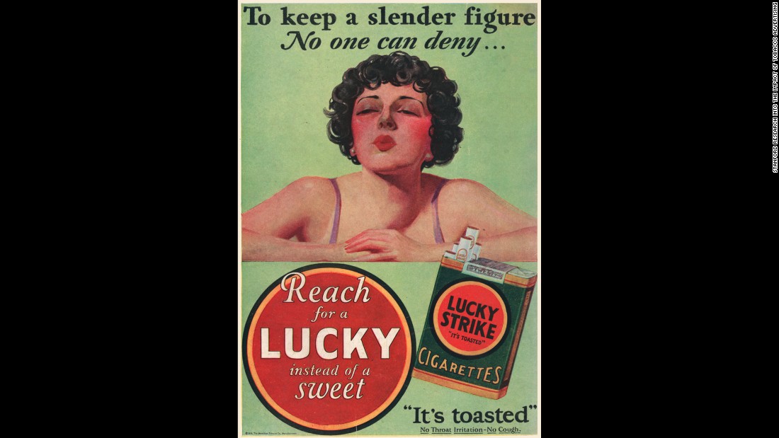 Tobacco companies also capitalized on smoking&#39;s tendency to reduce appetite. Many ads promoted the use of cigarettes as a tool for weight loss. Women were a prime target.