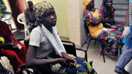 Chibok school girls recently freed from Boko Haram captivity are seen in Abuja, Nigeria, Sunday, May 7, 2017. 