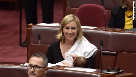 Sen. Larissa Waters made history when she breastfed her baby in Australia&#39;s Parliament.