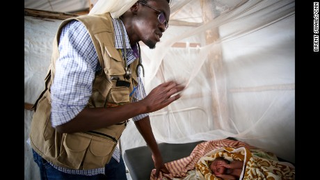 Opiyo Denish Odoki visits one of his patients at the Bidi Bidi settlement. &quot;We need help for these structures to be permanent so that we give better quality service,&quot; says Odoki, &quot;Even if they are refugees, they are human beings, they have their rights.&quot;