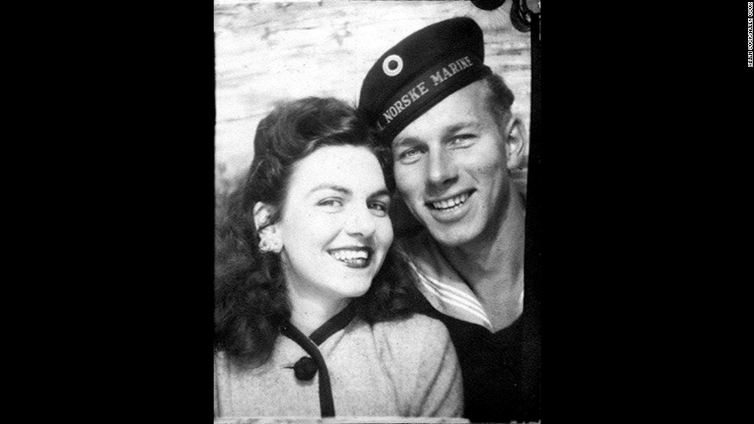Virginia and Rolf Christoffersen are shown in this undated photo. The long-lost love letter was written by Virginia to Rolf while he was serving in the Norwegian navy in 1945.