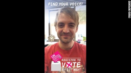 The new Snapchat filter encourages UK users to register to vote in the general election. 